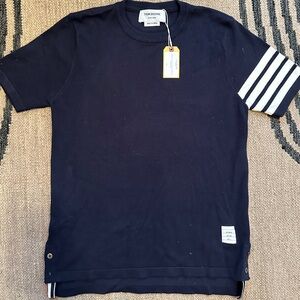 THOM BROWNE SHORT SLEEVE COTTON SHIRT
